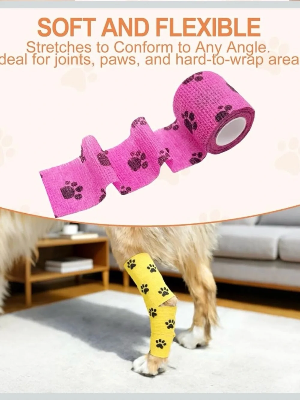 6 Rolls Pet Vet Wrap Cohesive Bandage Self Adhesive 2